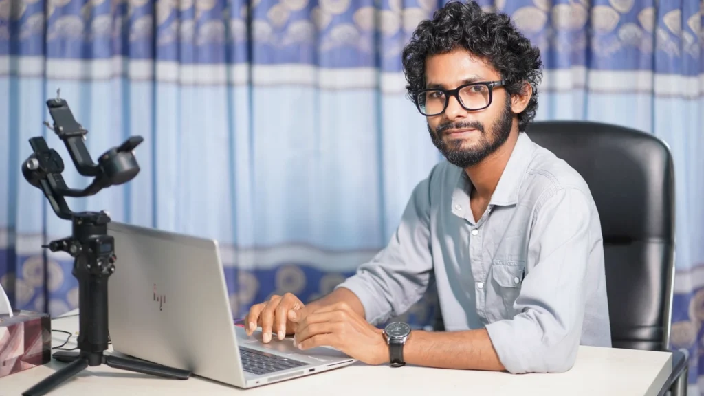 service business owner reviewing mobile website experience on smartphone